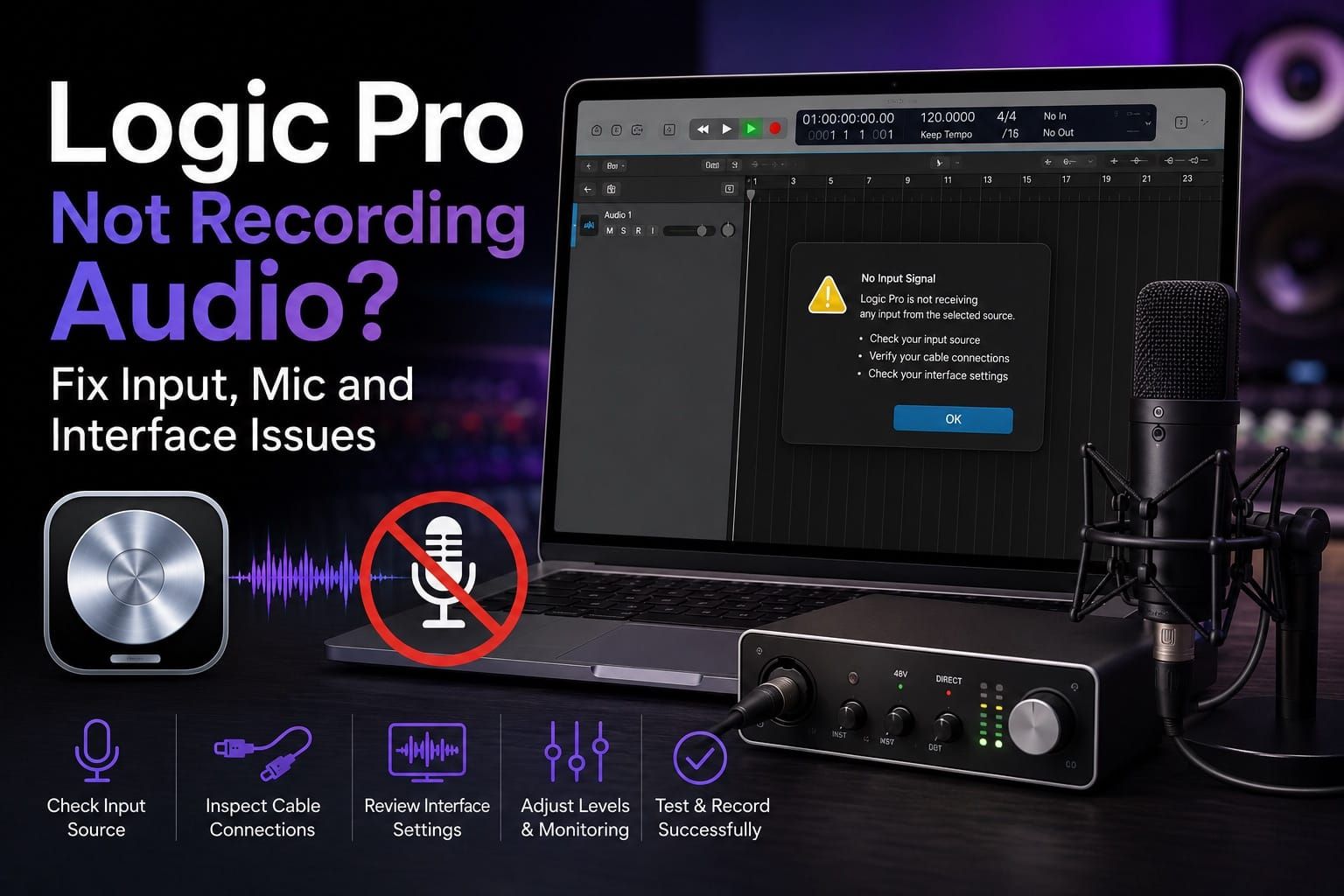 Logic Pro Not Recording Audio: Fix Input, Mic and Interface Issues