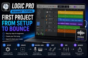 Logic Pro beginner project from setup and recording through mixing and bounce