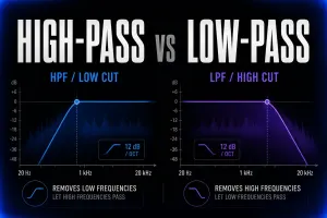 High-pass and low-pass filter curves for Logic Pro