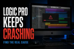 Logic Pro keeps crashing troubleshooting cover with an interrupted music project on a Mac