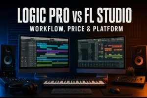 Logic Pro and FL Studio workstations compared for workflow, price and platform support