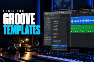 Logic Pro groove templates for transferring rhythmic timing between regions