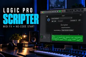 Logic Pro Scripter MIDI FX with supplied settings and editable MIDI capture