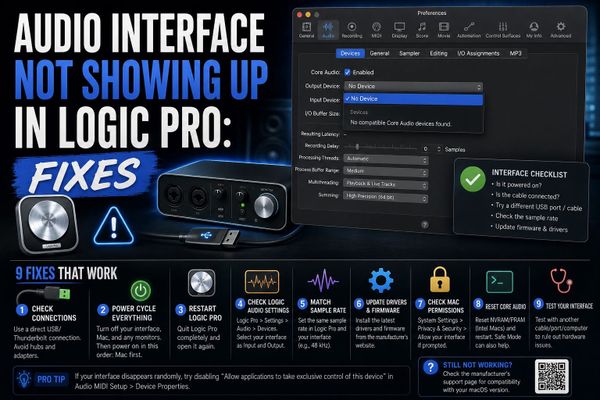 Audio interface not showing up in Logic Pro: detection and driver fixes