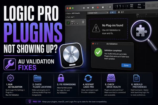 Logic Pro plugins not showing up: AU validation and Plug-in Manager fixes