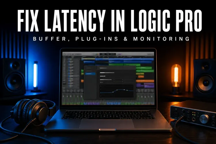 Fixing latency in Logic Pro with an audio interface, wired headphones and buffer settings