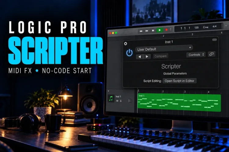 Logic Pro Scripter MIDI FX with supplied settings and editable MIDI capture