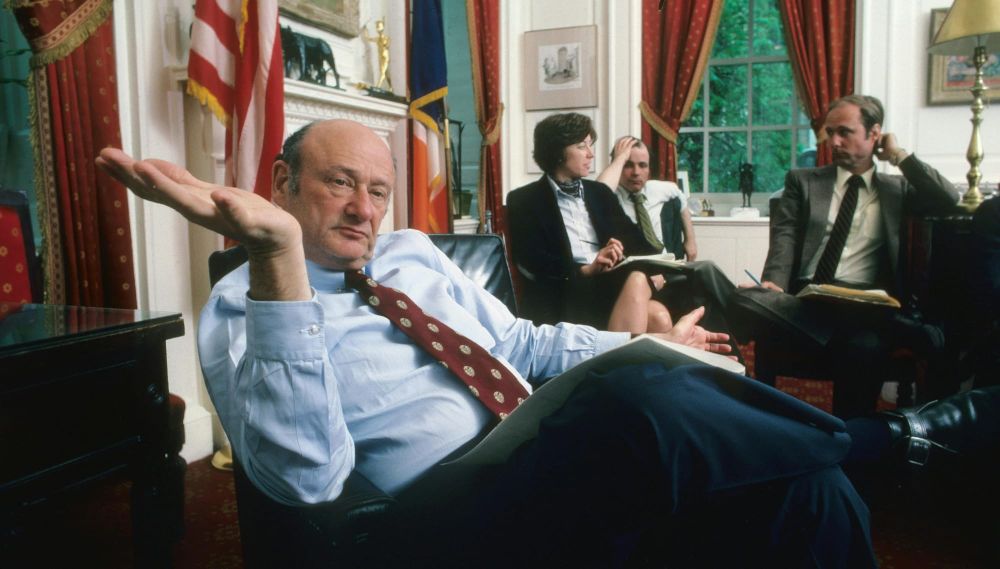 Mayor Ed Koch in his office at New York City Hall