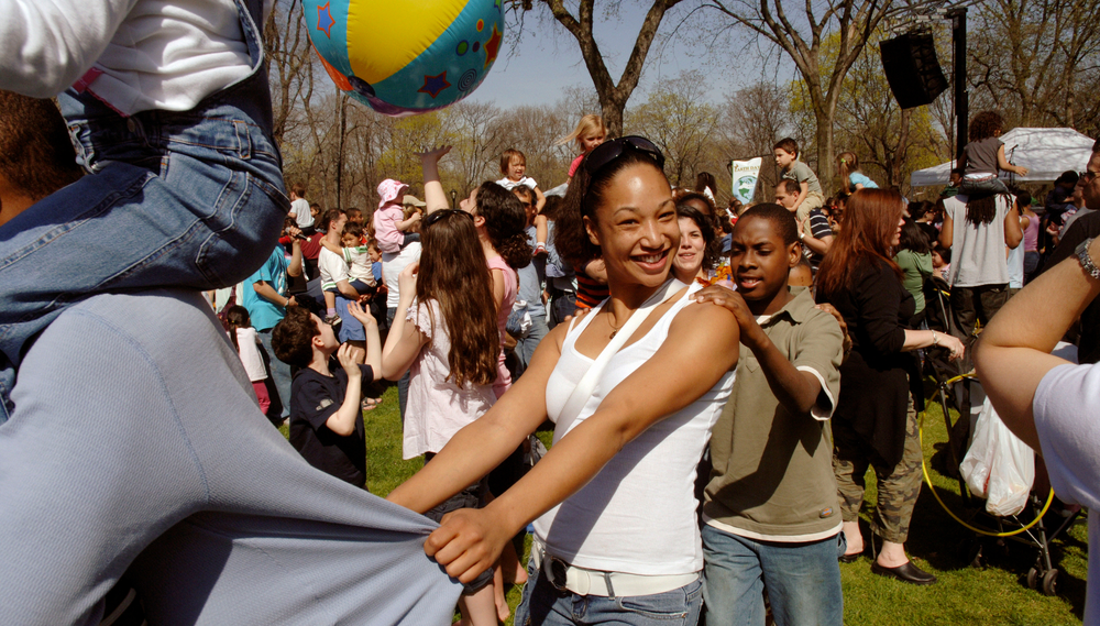 People celebrate Earth Day in Central Park