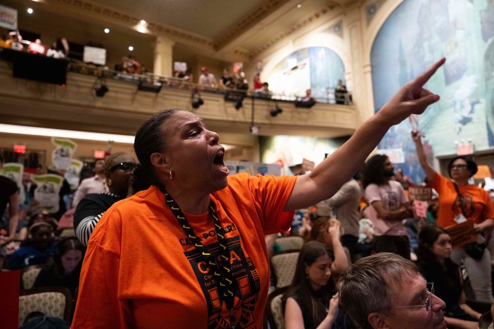 Attendees react at Rent Guidelines Board meeting in which appointees voted for a two-year freeze.