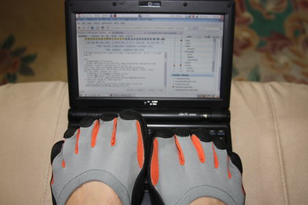 I typed this post with my feet thanks to Vibram Five Fingers - just kidding, of course