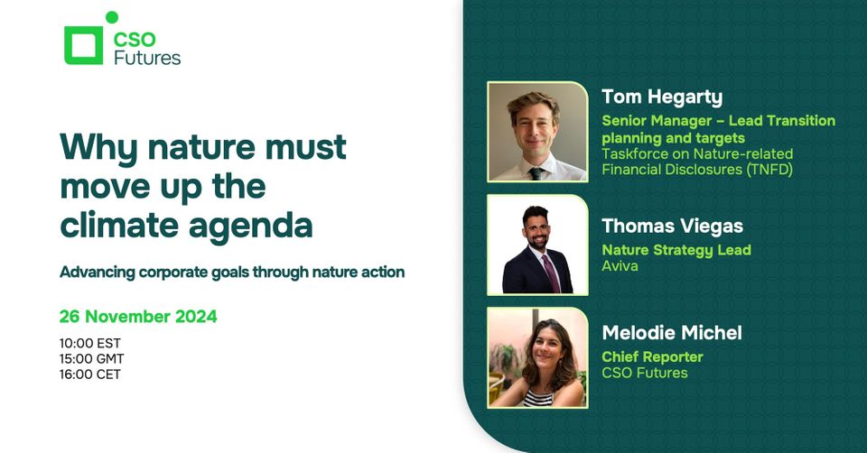 Why Nature must move up the climate agenda webinar with TNFD and Aviva