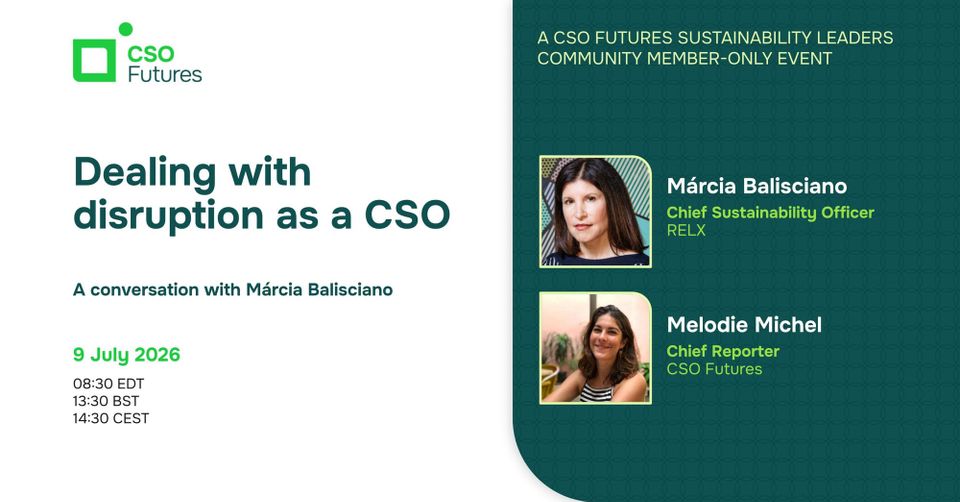 Dealing with disruption as a Chief Sustainability Officer