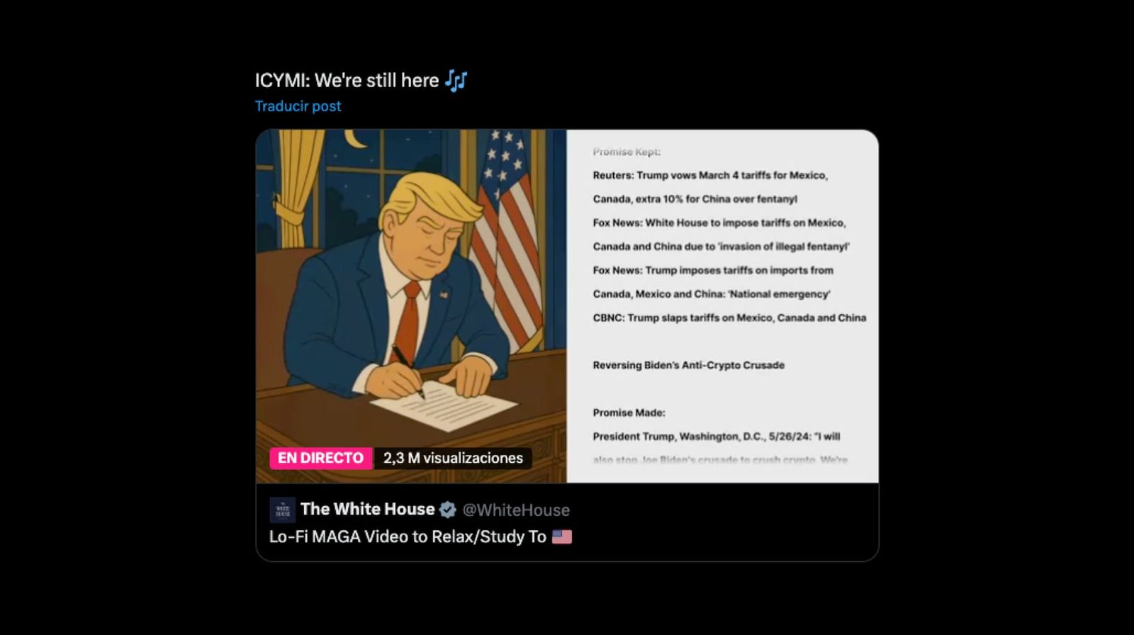 Trump's Furniture Music: "Lo-Fi MAGA Beats to Sign Executive Orders To"