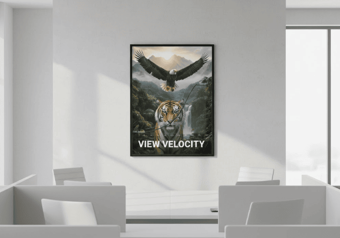 Office setting featuring a View Velocity visual symbolizing performance-driven crypto and Web3 KOL marketing.