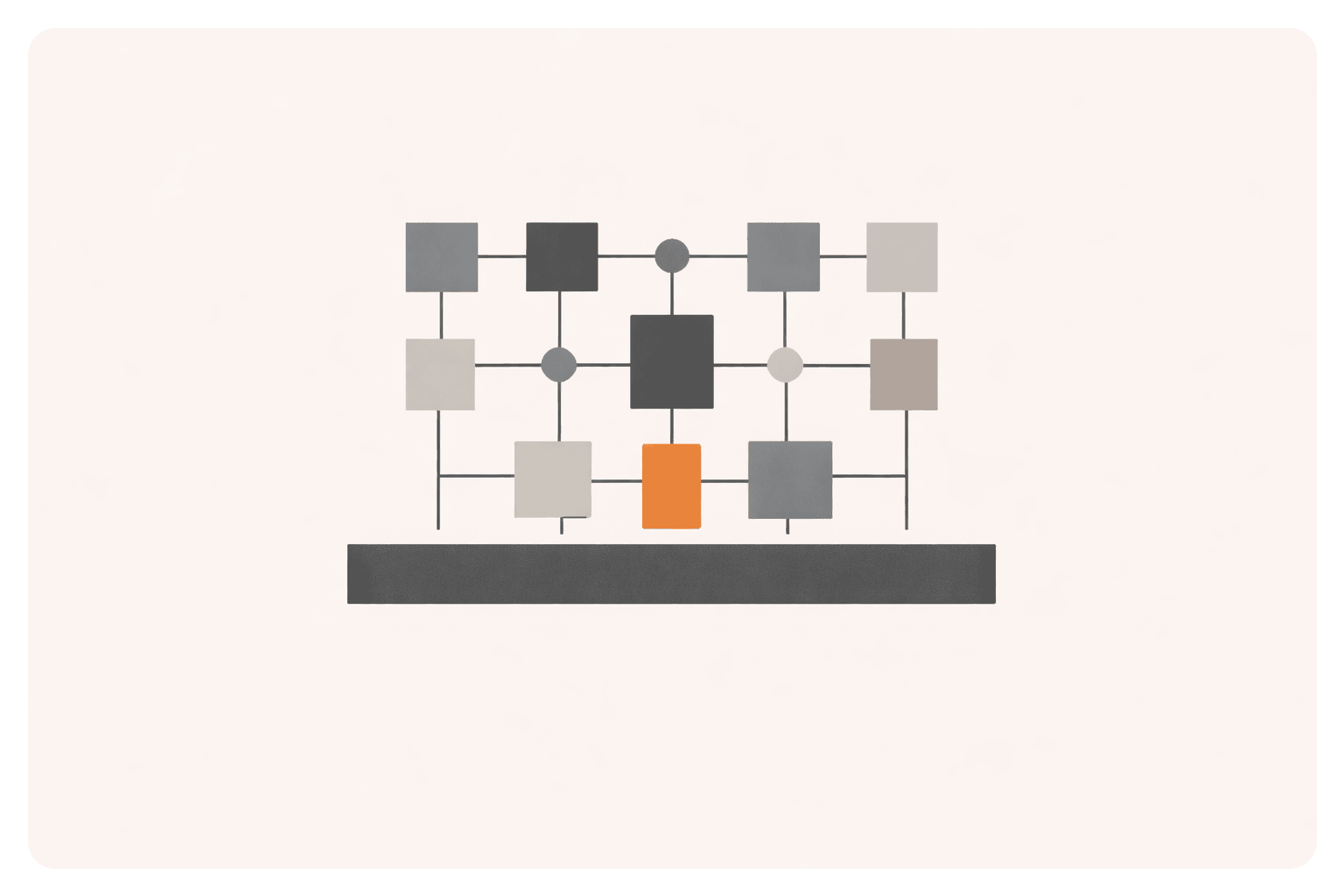 Abstract image of connected nodes with Lever's orange showing it's center place connecting Web3 projects and KOLs.
