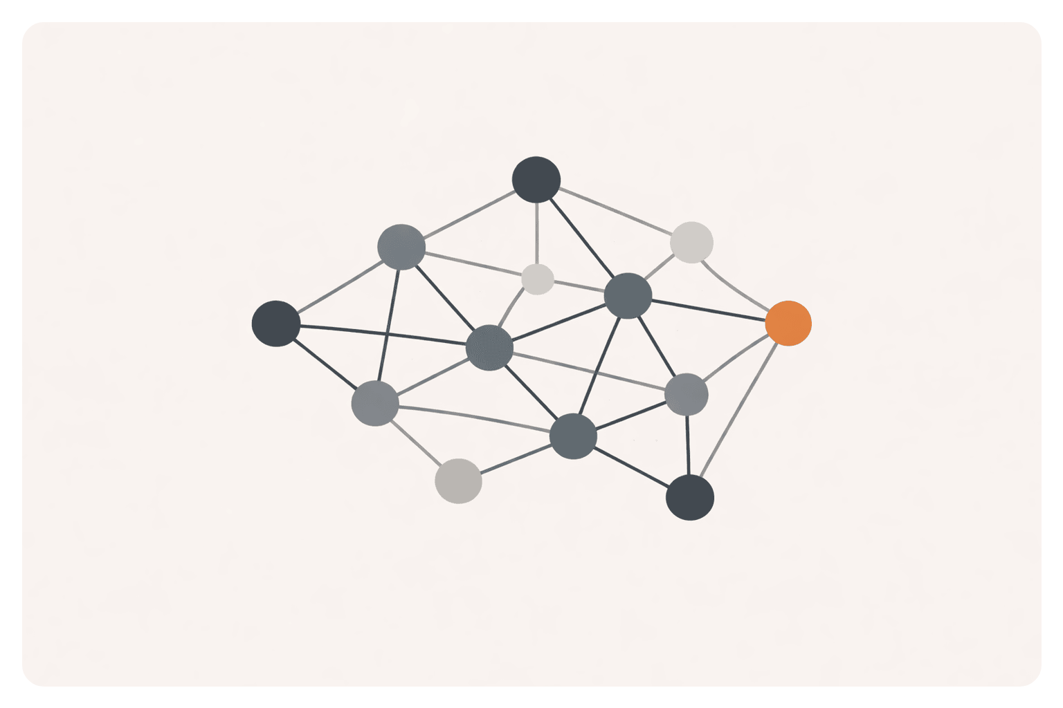 Connected node network visualizing micro KOLs who build technical trust and credibility in web3 and crypto marketing ecosystems.