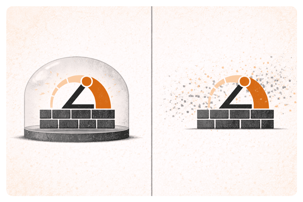 Contained growth system maintaining structure compared to exposed system dispersing energy, illustrating exceptions where small budgets succeed