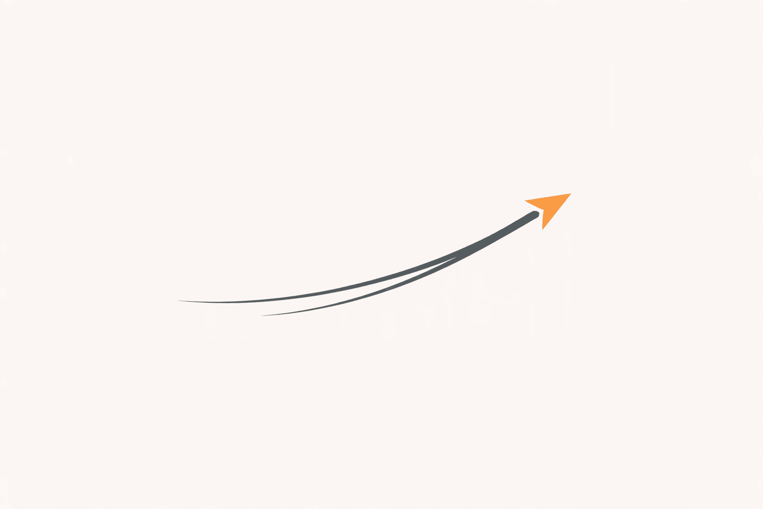 Dynamic upward arrow with orange accent showing forward momentum and growth direction for strategic KOL partnerships