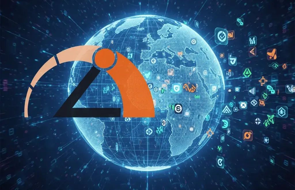 Futuristic global graphic featuring the Lever.io logo above a digital world map with blockchain protocol icons, symbolizing the platform onboarding hundreds of Web3 projects per year.