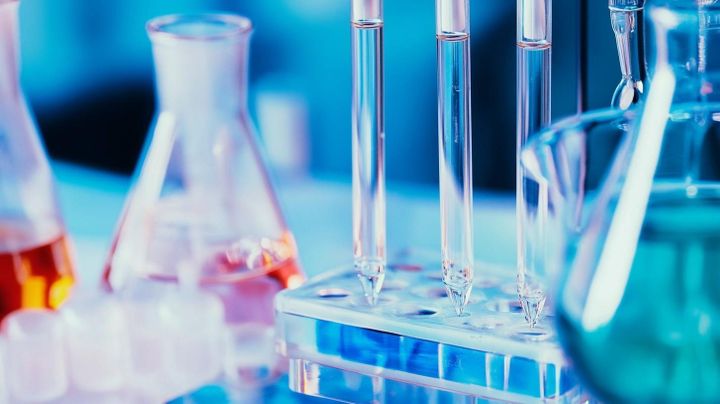 Image of test tubes and laboratory equipment