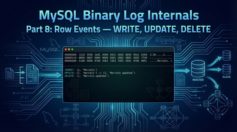 Replication Internals: Decoding the MySQL Binary Log - Part 8: Row Events — WRITE_ROWS, UPDATE_ROWS, and DELETE_ROWS