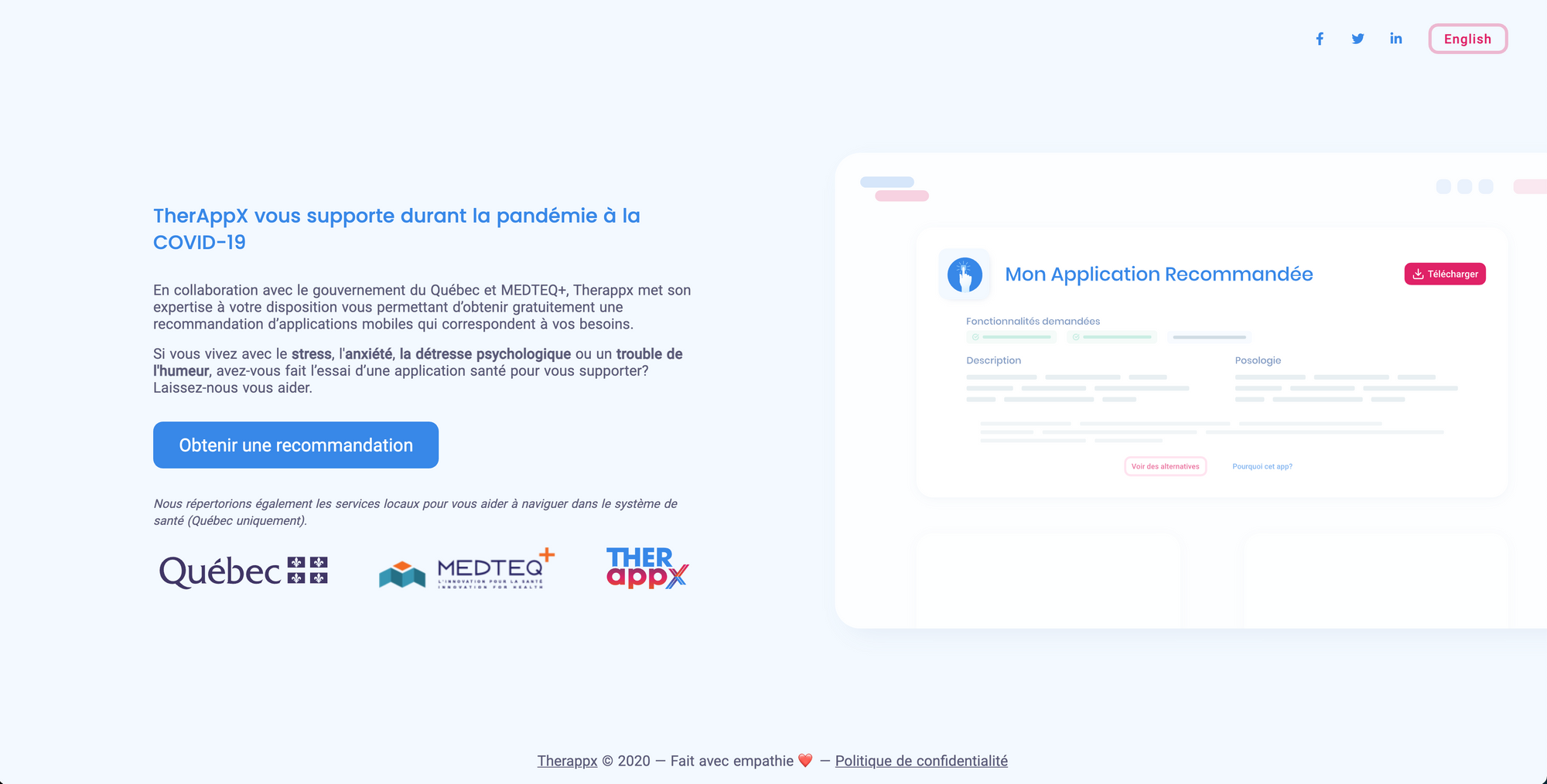 Communiqué: Pandémie à la COVID-19: Le ministère de l’Économie et de l’Innovation soutient le projet scientifique et technologique de TherAppX