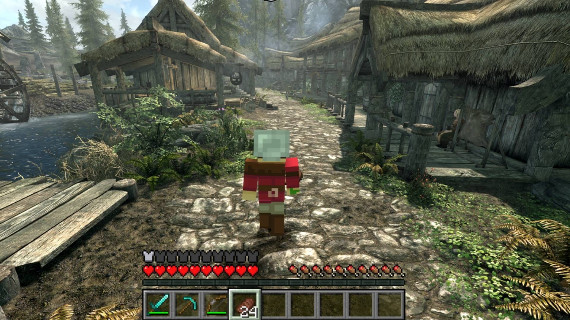 For a SkyCraft still, the creator’s repository screenshot shows Minecraft in Riverwood.