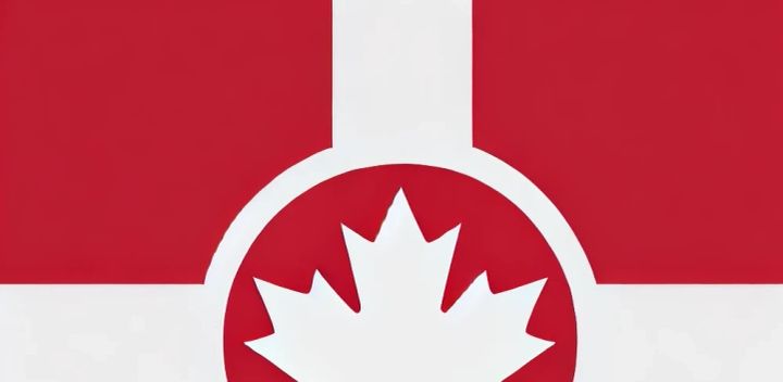 An amalgum of the Greenland and Canadian flag.
