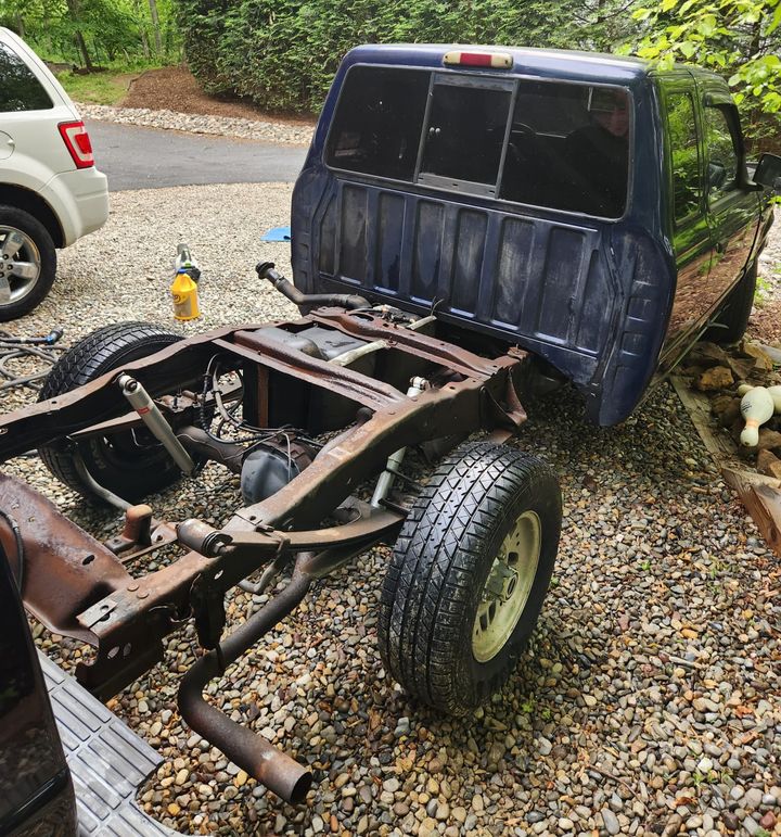 1993 Ford Ranger without its truck bed