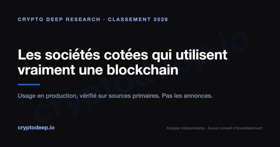 Les sociétés cotées qui utilisent vraiment une blockchain (pas celles qui l'annoncent)