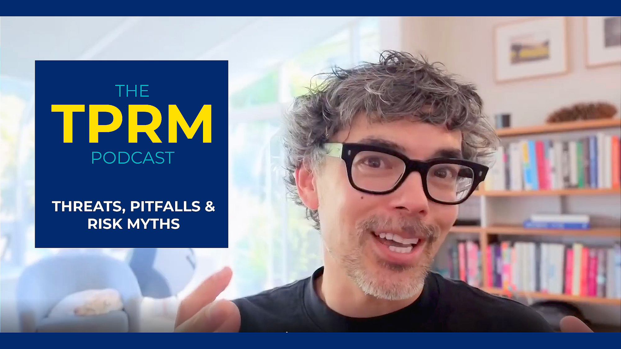 Visual of TPRM Podcast logo and Nate Lee talking 