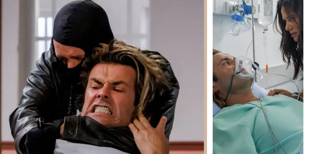 'Vitória': Henrique é estrangulado com corda de piano e salvo in extremis antes de noite de paixão!