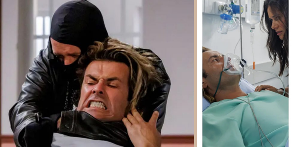 'Vitória': Henrique é estrangulado com corda de piano e salvo in extremis antes de noite de paixão!