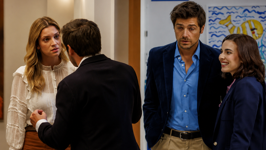 Olívia sofre ao ver Leo casar com Constança em Páginas da Vida