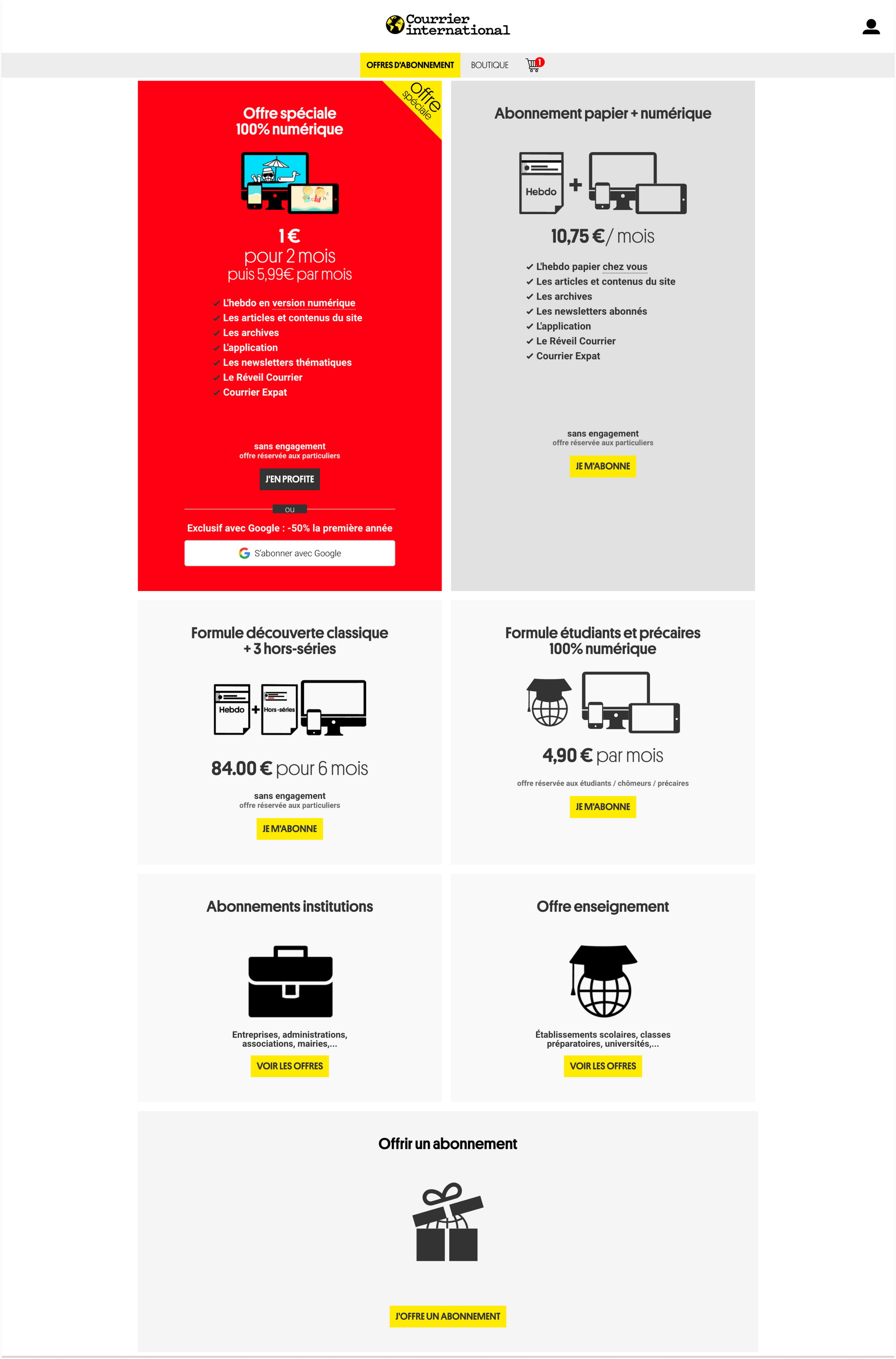 Décryptage des pages d’abonnement de média français