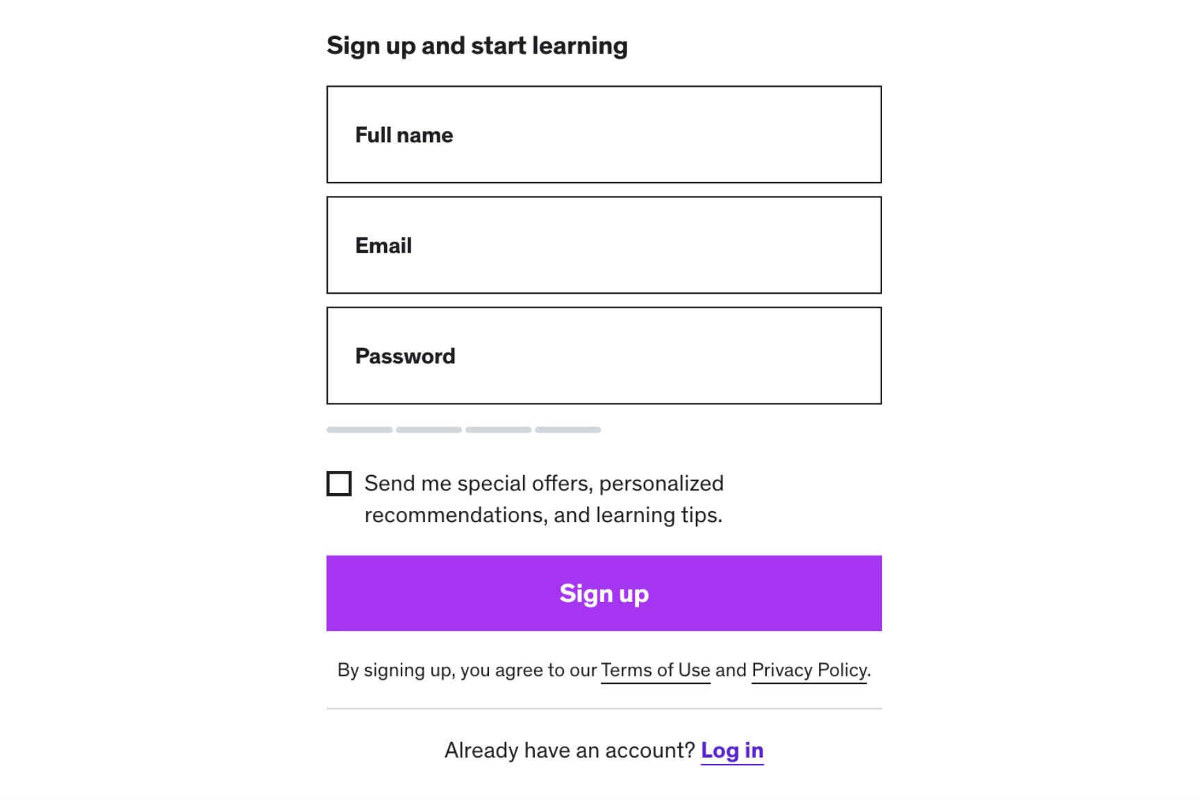 Udemy elearning registration