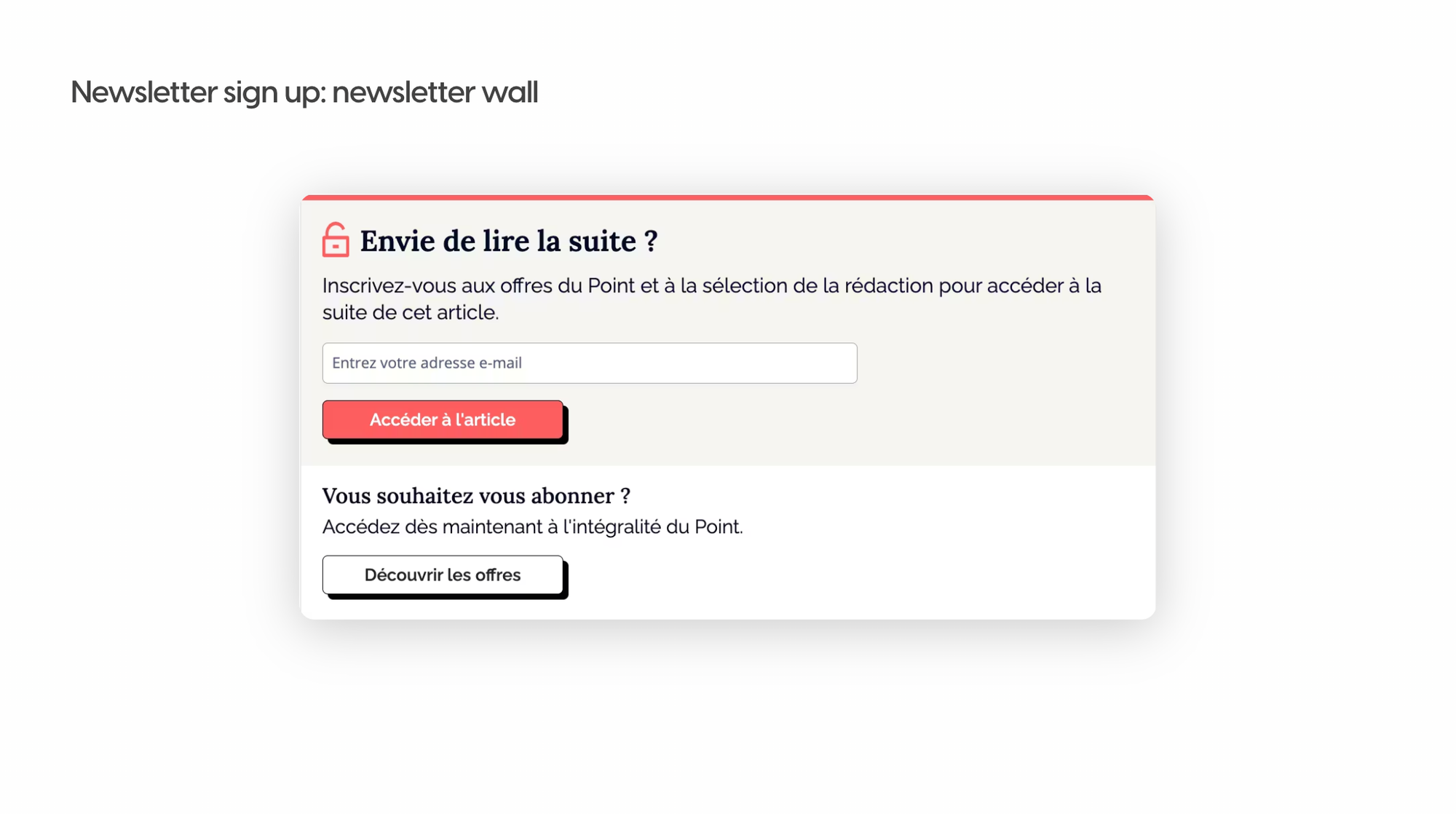 Newsletter wall by Poool on Le Point