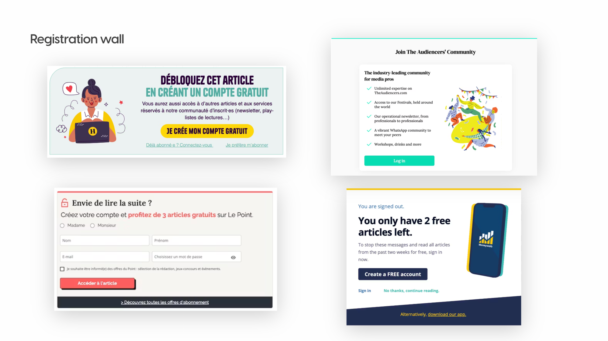 Registration wall with Poool