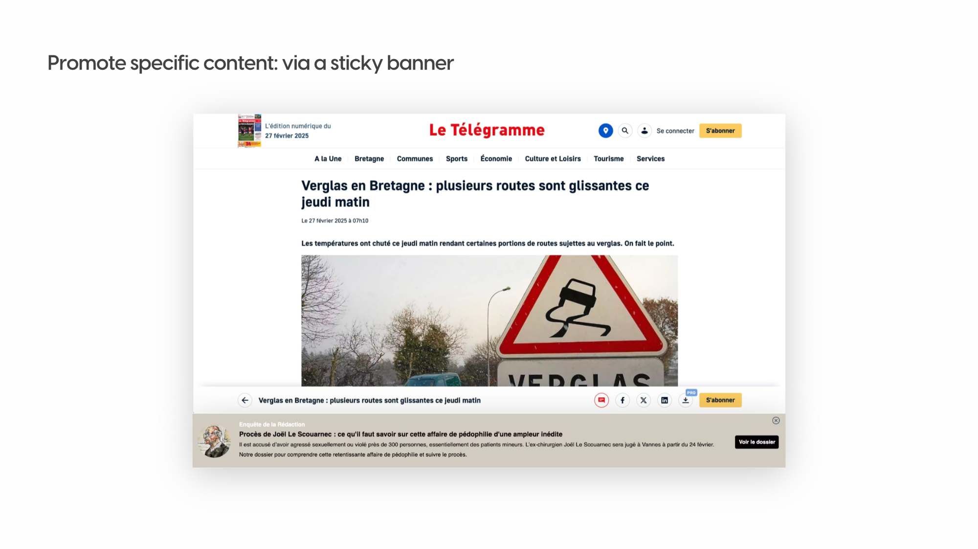 Banners to help recirculation