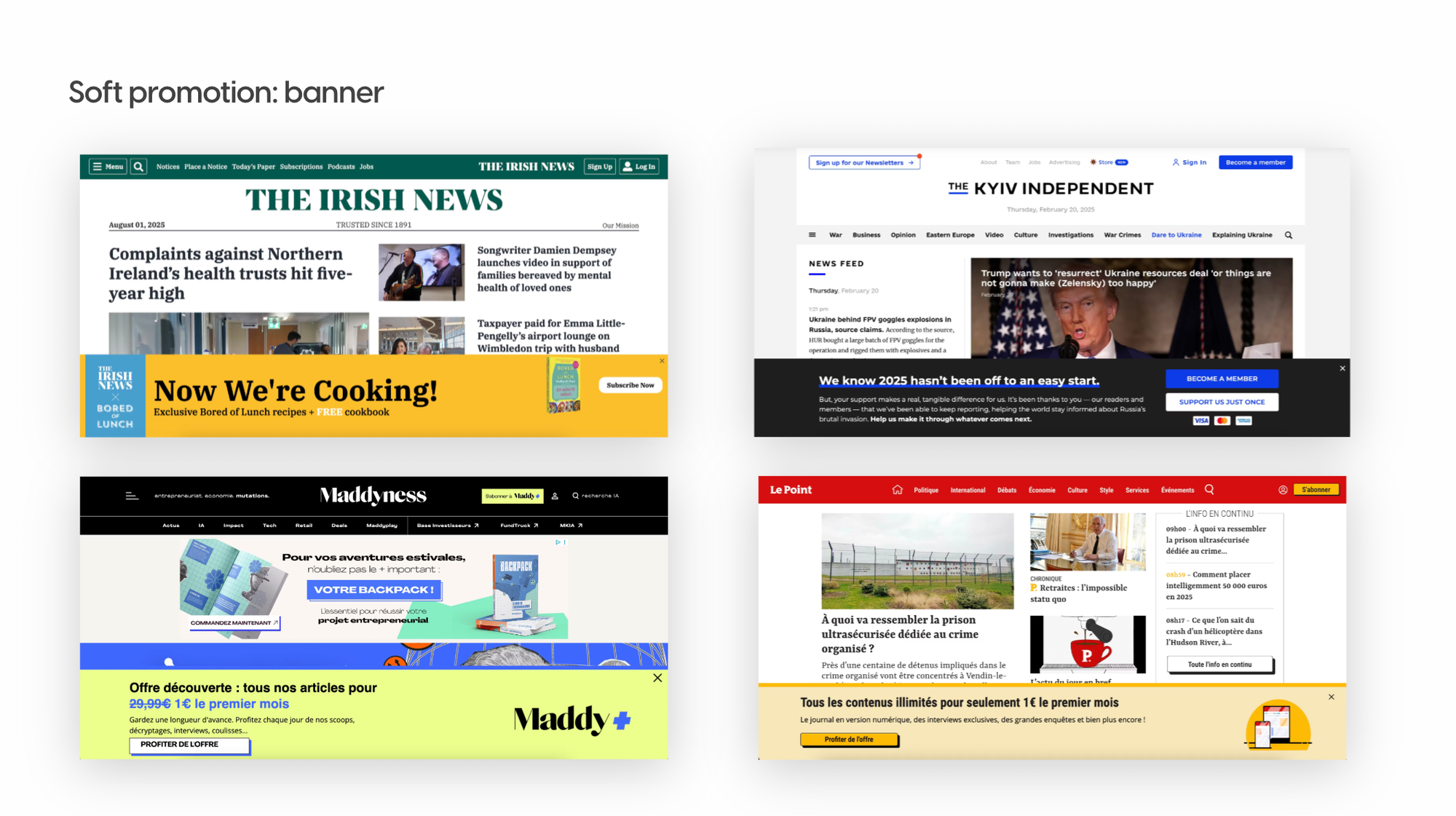 Soft promotion banners by Poool clients