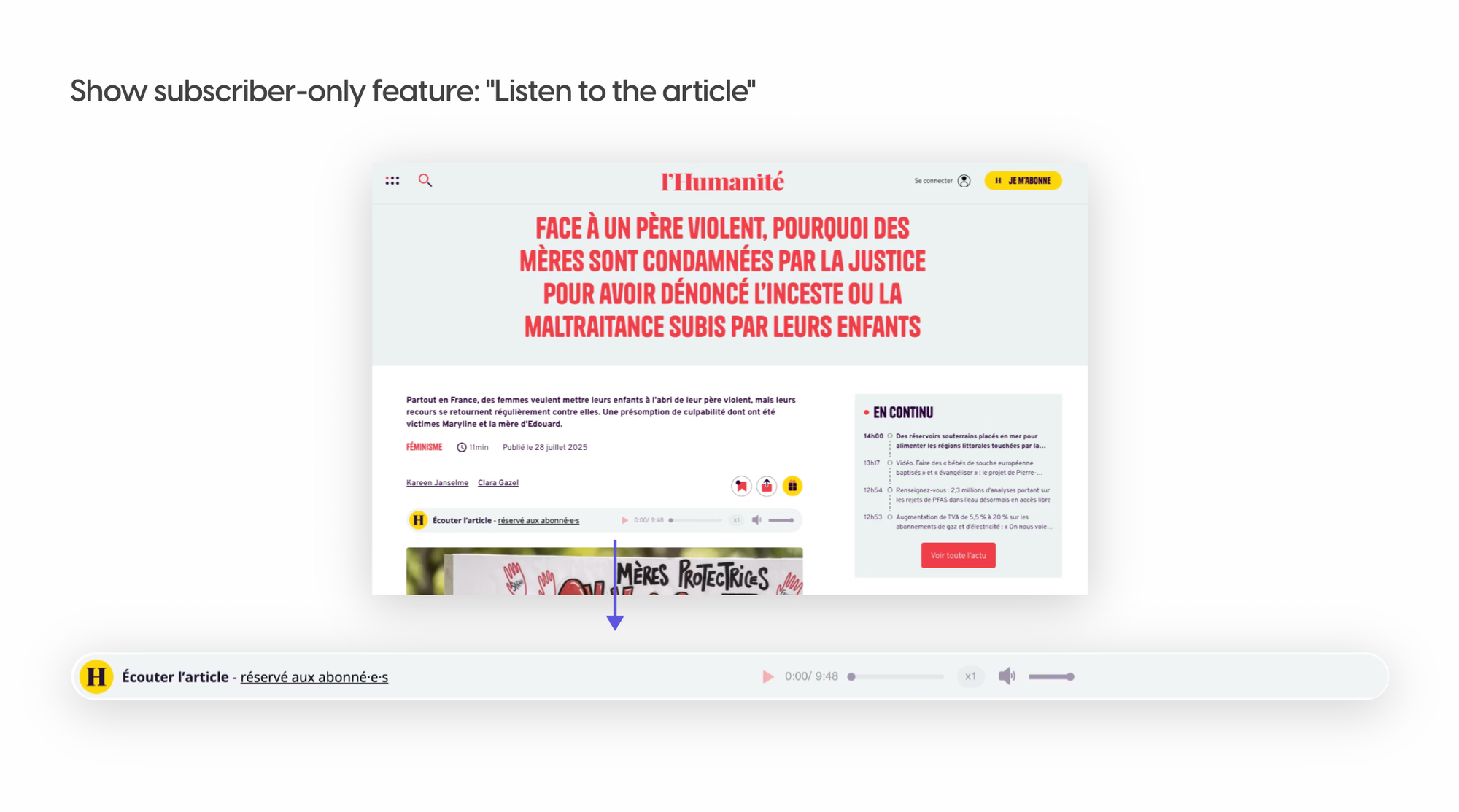 Subscriber-only feature promoted with a Poool module