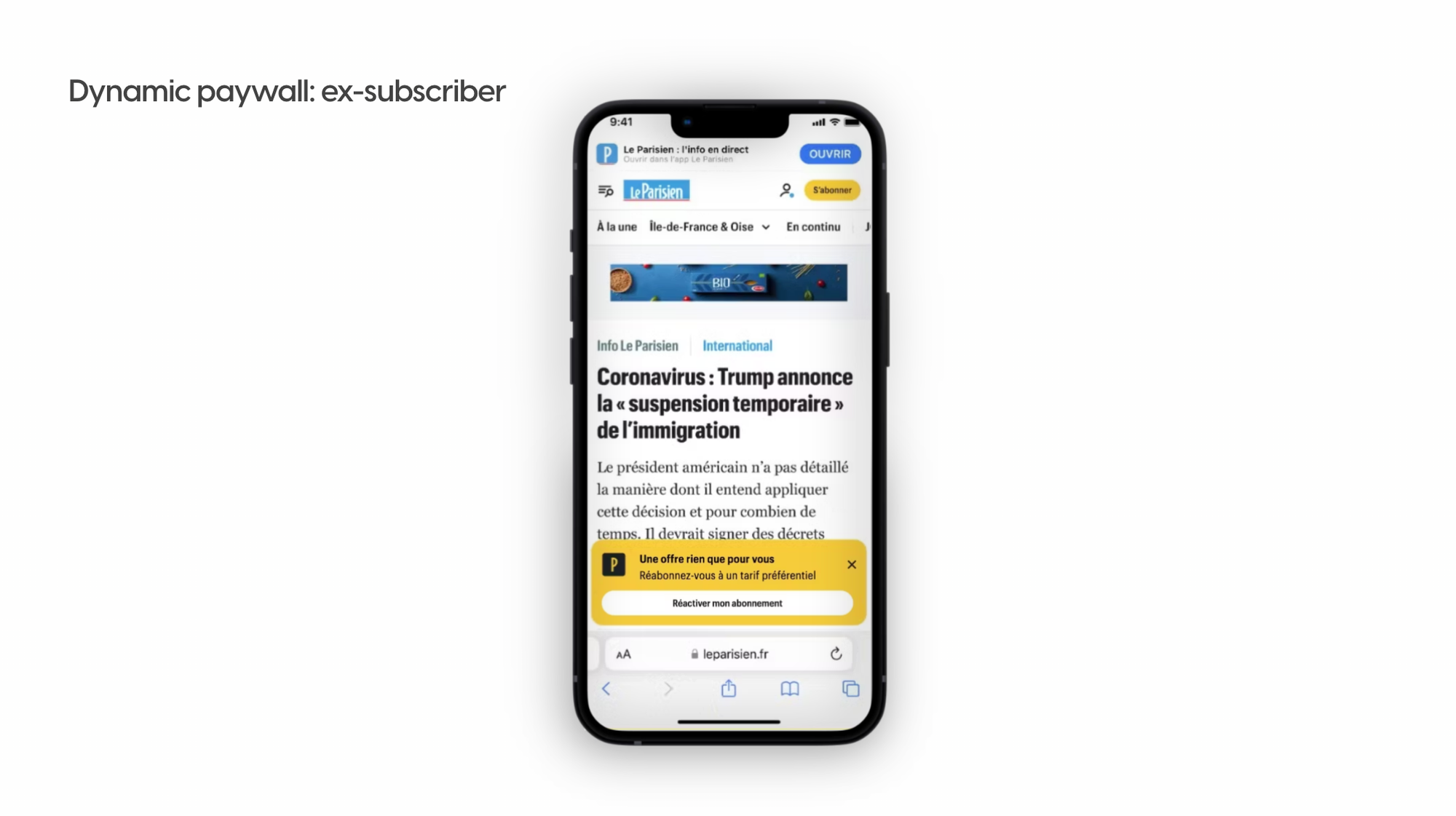 Dynamic paywall with Poool for ex-subscribers