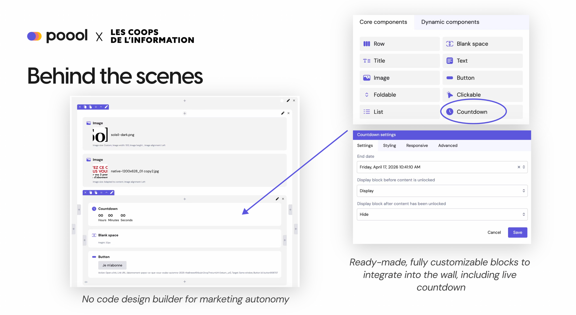 Les coops de l'information in the Poool Dashboard