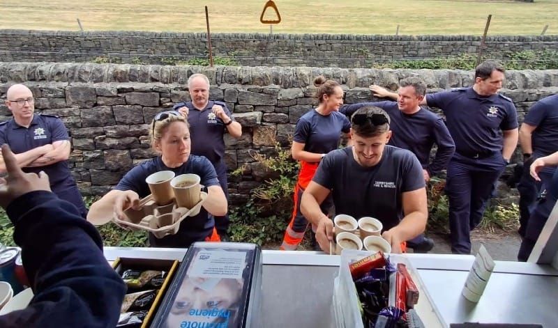 Volunteers Keep Firefighters Going During Major Moorland Wildfire