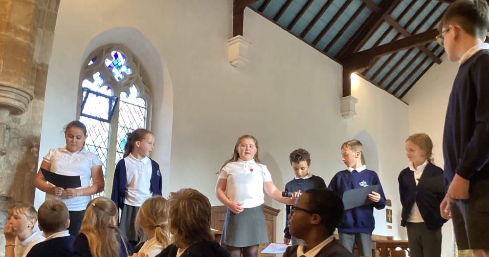 Berrow School pupils celebrate Harvest with a service full of gratitude and giving