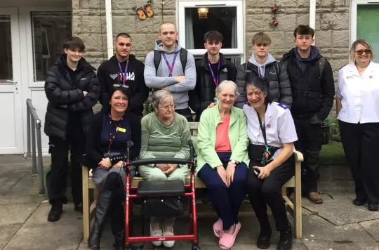 Carpentry Students Donate Custom-Made Bench to Care Home