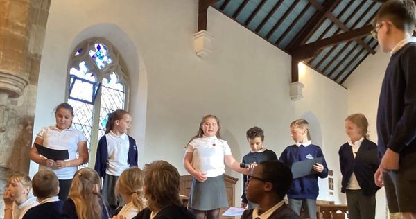 Berrow School pupils celebrate Harvest with a service full of gratitude and giving
