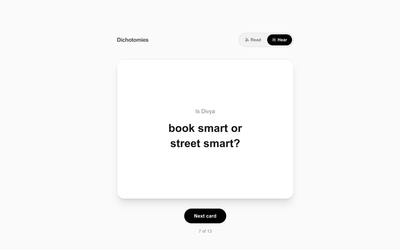 Dichotomies: A party game to play with your friends