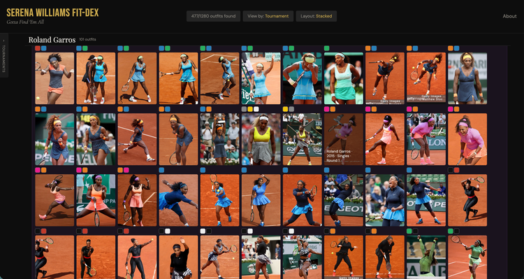 Serena Williams Fit-dex: Gotta Find 'em All